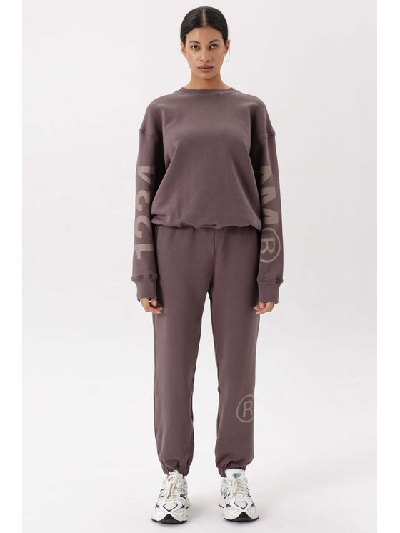 Misaga Misaga Bluza NORMAL SWEATSHIRT Brązowy Relaxed Fit