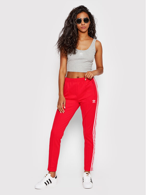 adidas Top adicolor Essentials Rib HF3398 Grau Slim Fit | Modivo.at