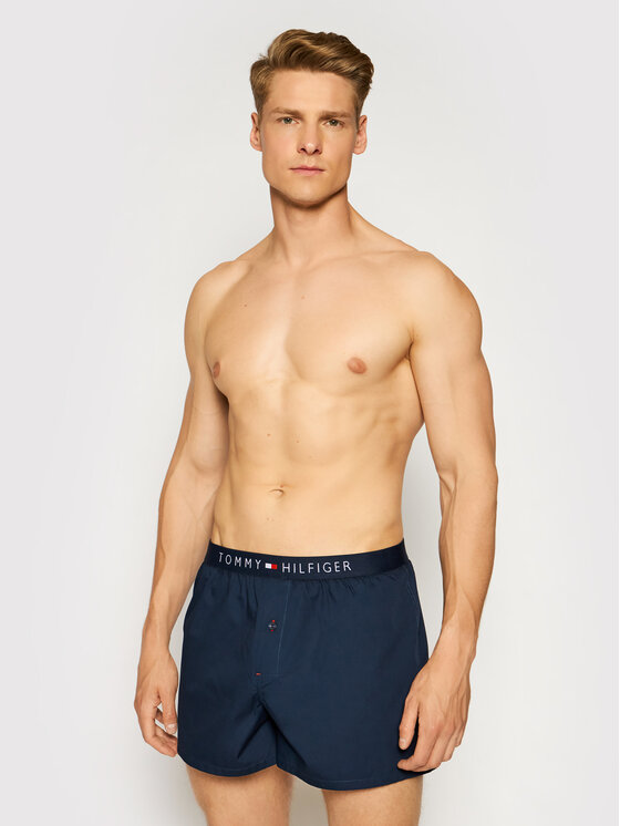 Tommy Hilfiger Tommy Hilfiger Boxerky Cotton Woven Boxer Icon 1U87905489 Tmavomodrá
