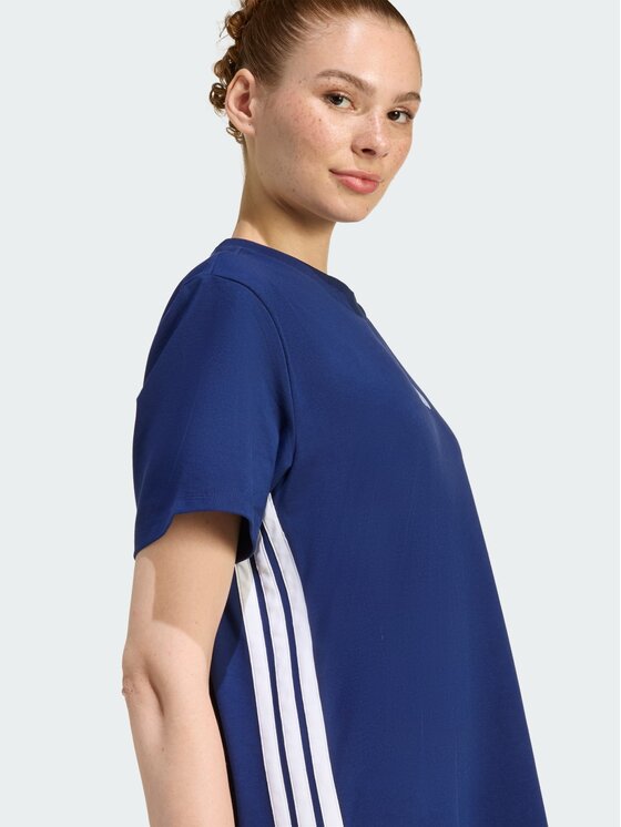 adidas adidas Sukienka codzienna ESSENTIALS 3-STRIPES TEE Niebieski
