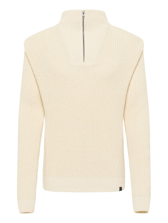 Lee Lee Sweter HALF ZIP KNIT Biały Regular Fit