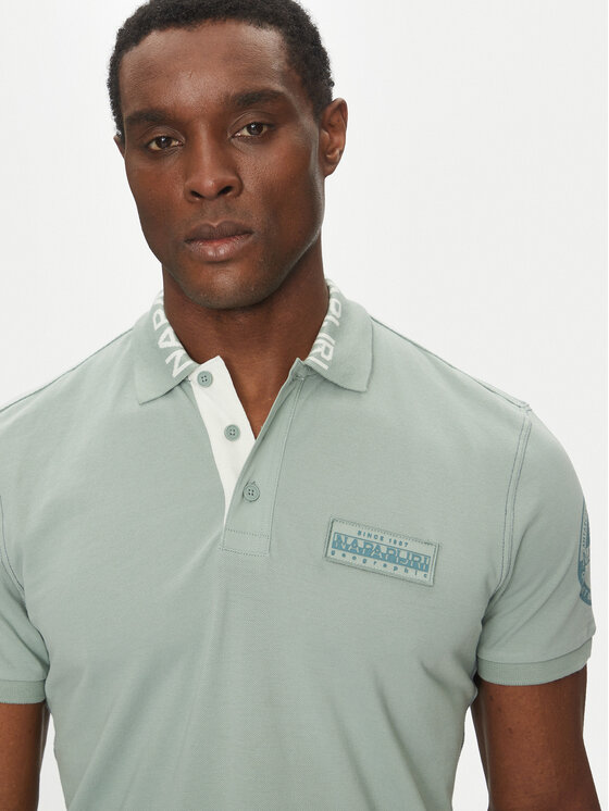 Napapijri Napapijri Tricou polo E-Amundsen NP0A4IN9 Verde Regular Fit