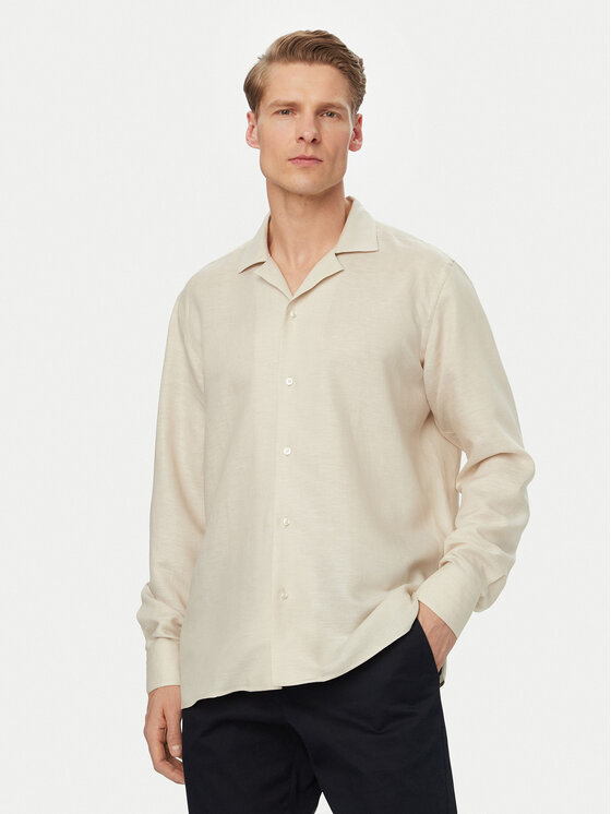 BOSS Cămașă H-Joe 50561616 Bej deschis Regular Fit