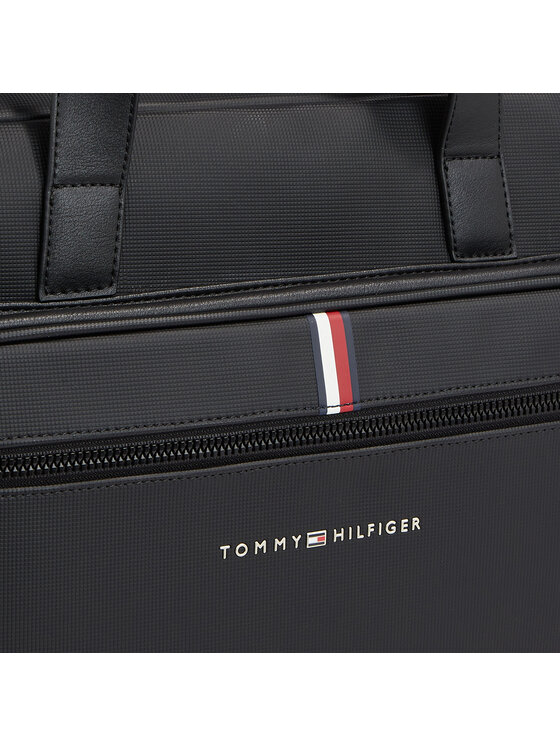 Tommy Hilfiger Tommy Hilfiger Geantă pentru laptop Th Essential Pique Computer Bag AM0AM11542 Negru