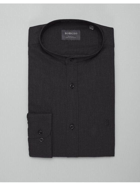 Borgio Borgio Koszula lentini Czarny Slim Fit