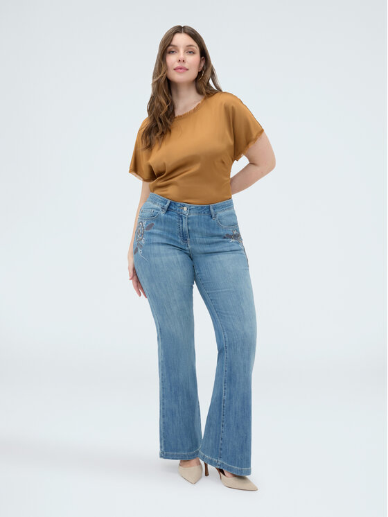 Fiorella Rubino Fiorella Rubino Jeansy P464T305308N024 Niebieski Flare Fit