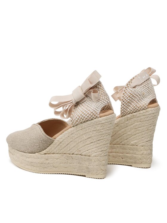 Manebi Manebi Espadrillid Heart-Shaped Wedge Espadrilles O 7.1 WH Beež