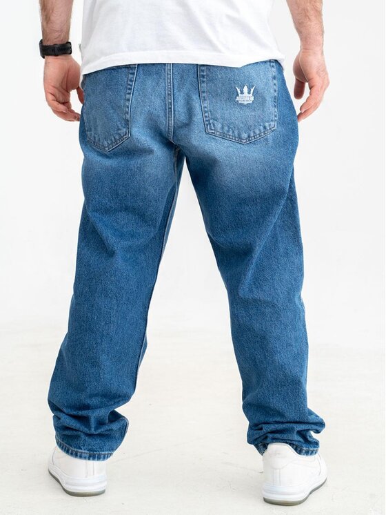 Jigga Wear Jigga Wear Jeansy Spodnie Jeansowe Baggy Męskie Niebieskie Jigga Wear Crown copy XL Niebieski Baggy Fit