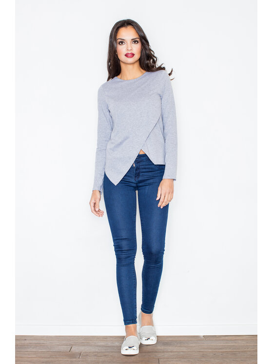 FIGL FIGL Blúzka M210 Sivá Regular Fit