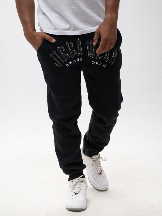 Jigga Wear Jigga Wear Spodnie dresowe Dresy Męskie Czarne Jigga Trap Logo XL Czarny Regular Fit