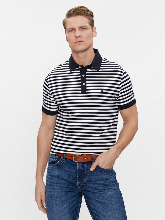 Tommy Hilfiger Tommy Hilfiger Pólóing 1985 MW0MW17771 Sötétkék Slim Fit