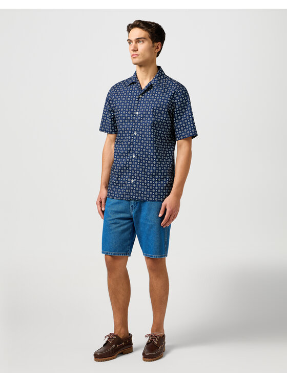 Wrangler Wrangler Koszula SS RESORT SHIRT 112362763 Granatowy Regular Fit