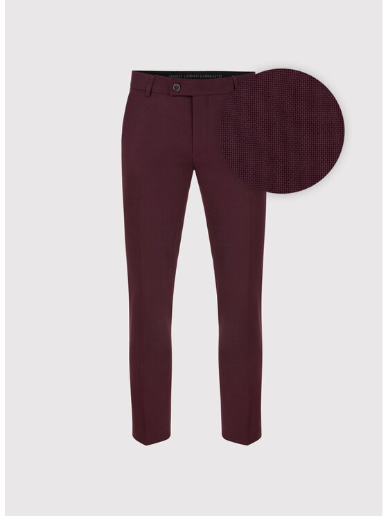 Pako Lorente Pako Lorente Spodnie garniturowe P25SF-6G-003 Bordowy Super Slim Fit