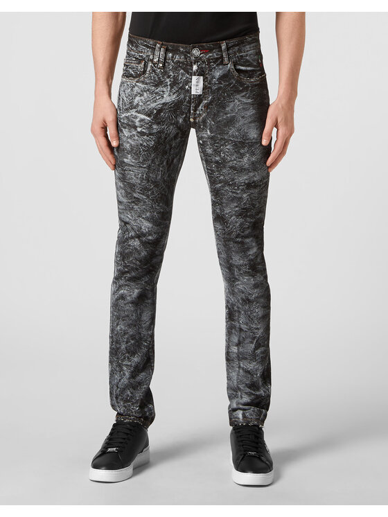 PHILIPP PLEIN PHILIPP PLEIN Jeansy 1185 Szary Straight Leg