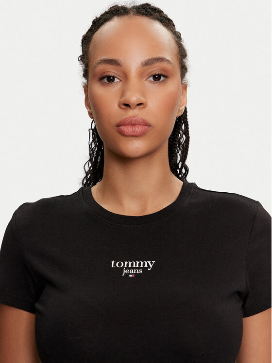 Tommy Jeans Tommy Jeans T-krekls Essential DW0DW18397 Melns Slim Fit