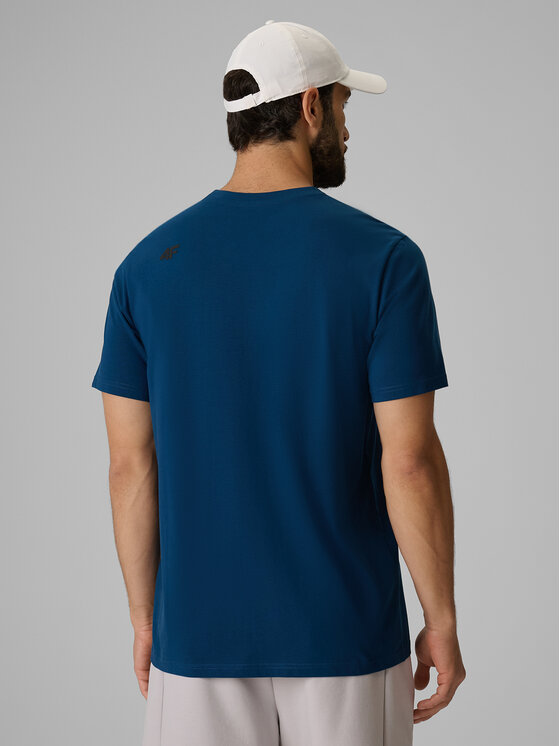 4F 4F T-Shirt BASIC+ Turkusowy Regular Fit