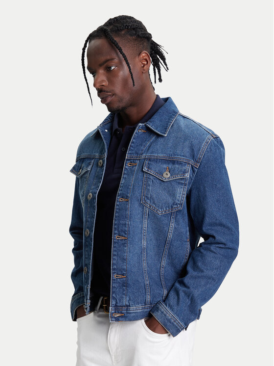 United Colors Of Benetton United Colors Of Benetton Jeansová bunda 2IPC53GV8 Tmavomodrá Regular Fit