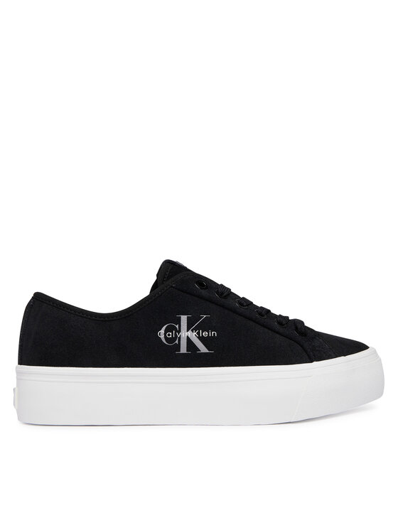 Calvin Klein Sneakersy Vulc Flatf Laceup Suede HW0HW03088 Czarny