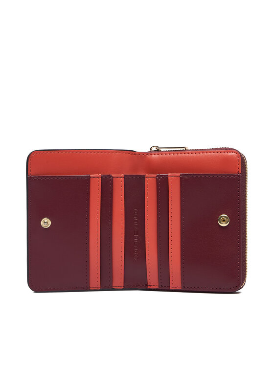 Tommy Hilfiger Tommy Hilfiger Geldbörse Th Icon Med Za W/ Flap Seasonal AW0AW18758 Dunkelrot