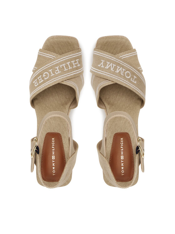 Tommy Hilfiger Tommy Hilfiger Espadrilles Tommy Hilfiger Espad High Wedge FW0FW08668 Bézs
