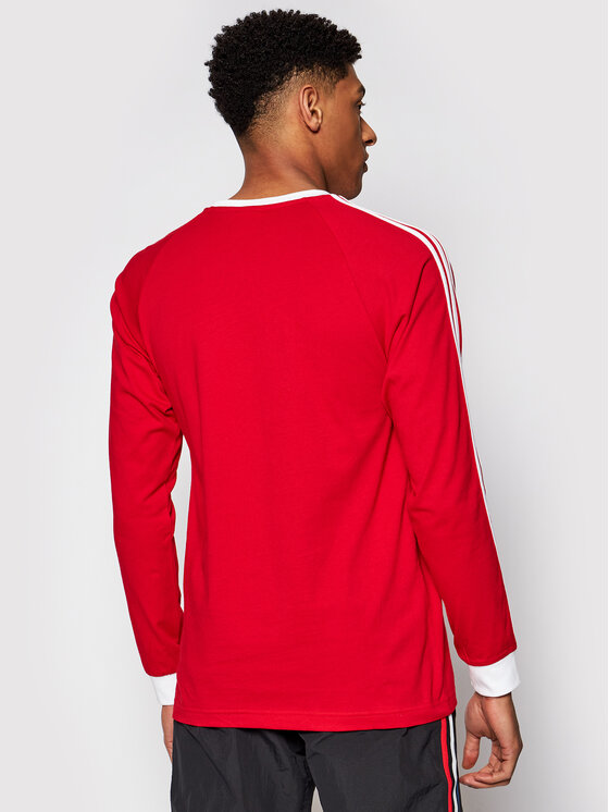 adidas Longsleeve adicolor Classics 3-Stripes GN3489 Czerwony Slim Fit |  Modivo.pl