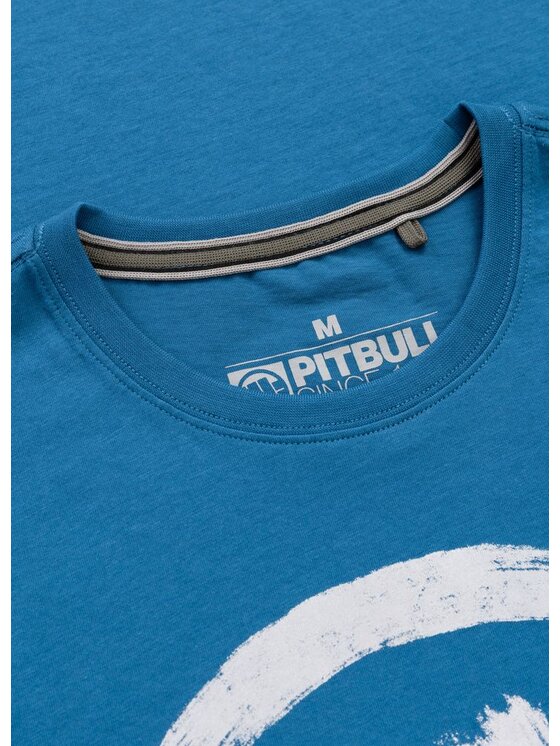 PITBULL PITBULL T-Shirt Koszulka męska LOGO PALMS XL Niebieski Regular Fit