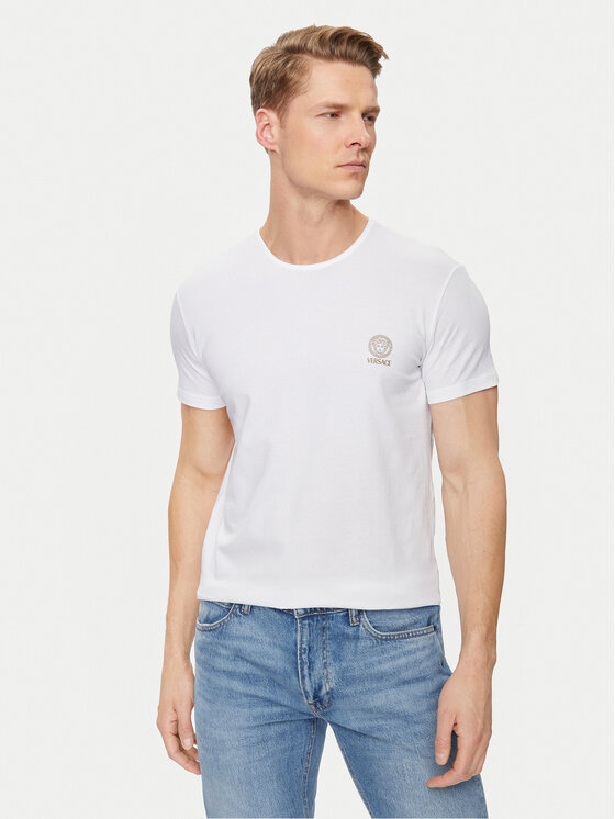 Versace T-krekls Medusa AUU01005 Balts Slim Fit