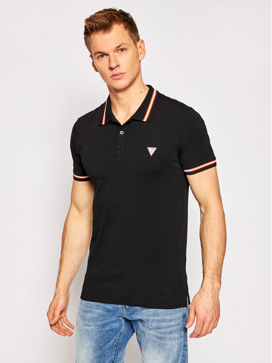 Guess Polo M1RP66 J1311 Noir Extra Slim Fit • Modivo.fr
