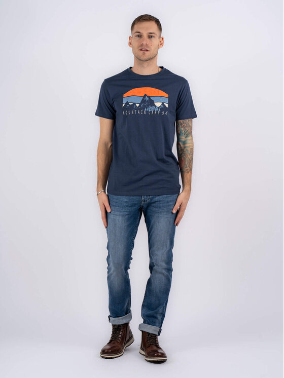 Marcus Marcus T-Shirt Ketil Niebieski Regular Fit