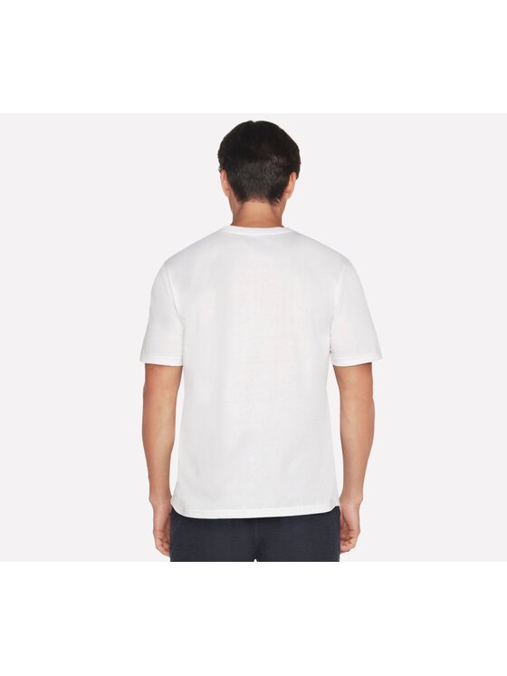 Skechers Skechers T-Shirt MTS371-WHT Biały Regular Fit