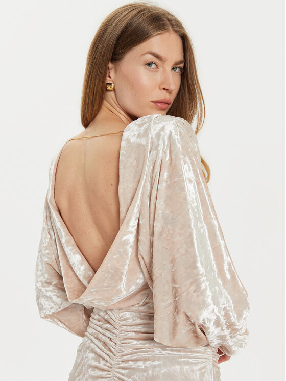 Collana premium rich cream New ③ PINKO Sukienka wieczorowa 104497 A29L Écru Slim Fit | Modivo.pl