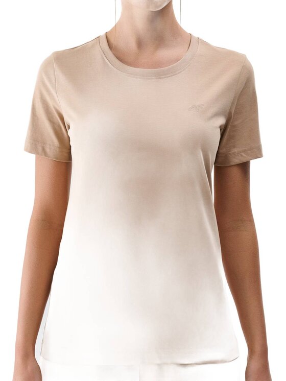 4F 4F T-shirt FWMM00TTSHF2356-83S Marrone Regular Fit