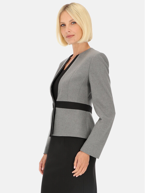 Potis & Verso Potis & Verso Marynarka Naira Szary Slim Fit