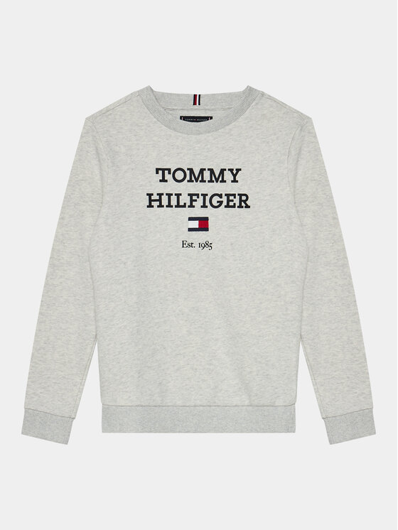 Tommy Hilfiger Džemperis ar kapuci Logo KB0KB08713 D Pelēks Regular Fit