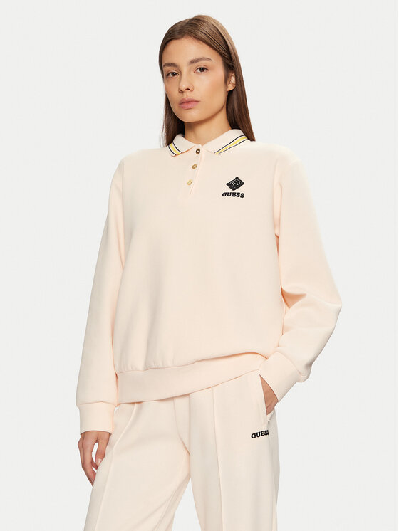 Guess Guess Majica dugih rukava V5RQ01 KCLD1 Écru Regular Fit