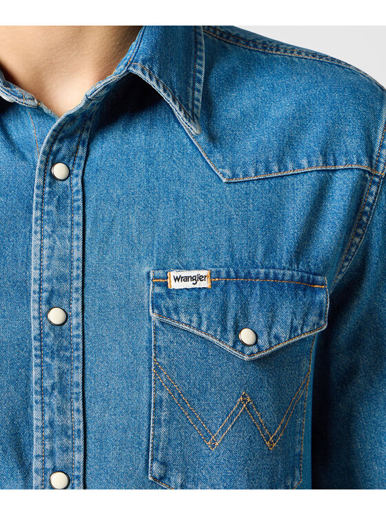Wrangler Wrangler camicia di jeans 112357194 Blu Regular Fit