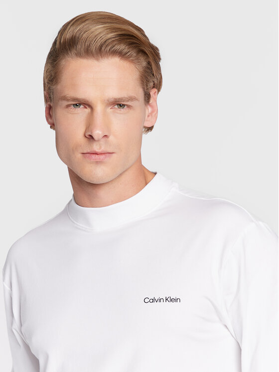 Calvin Klein Calvin Klein Hosszú ujjú Micro Logo K10K110179 Fehér Regular Fit