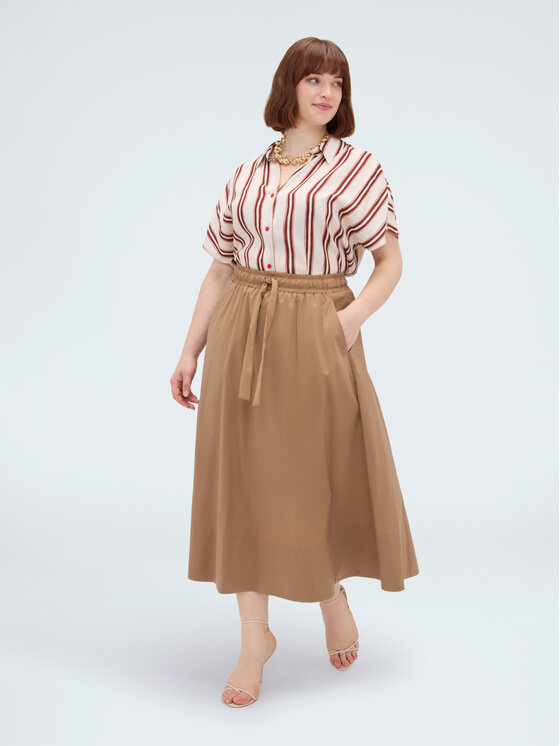 Fiorella Rubino Fiorella Rubino Spódnica midi 1700L000544N012 Brązowy A-Line Fit