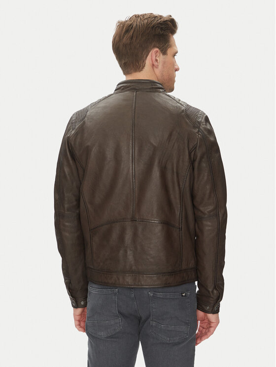 Serge Pariente Serge Pariente Giacca di pelle Maciej Marrone Regular Fit