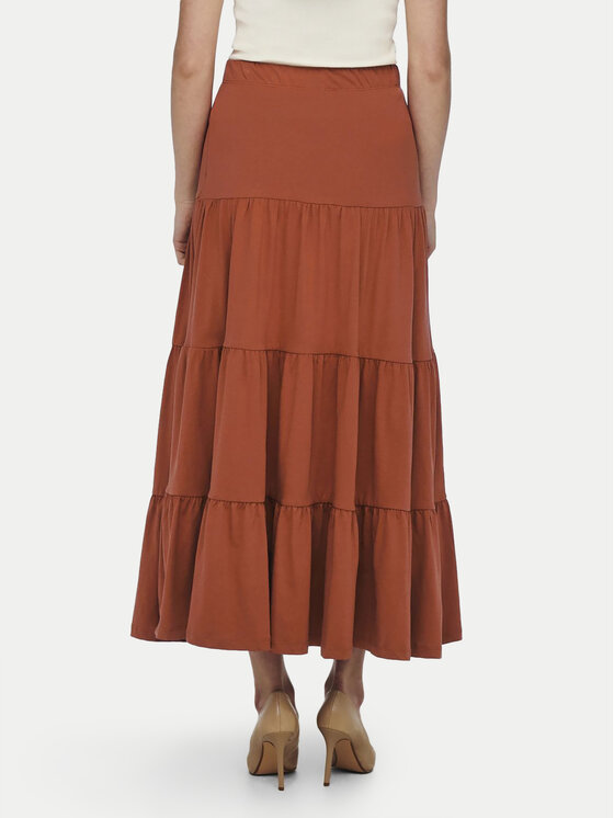 ONLY ONLY Spódnica trapezowa May 15226994 Brązowy Regular Fit