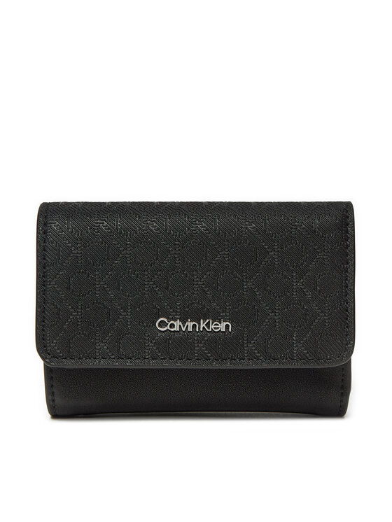 Calvin Klein Portafoglio piccolo da donna Ck Must Small Trifold_Mono K60K612829 Nero, taglia : 00