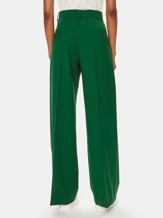 Weekend Max Mara Weekend Max Mara Hlače iz tkanine Visivo 2425136041 Zelena Regular Fit