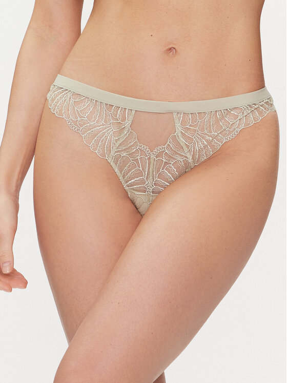 Calvin Klein Underwear Stringi 000QF7759E Zaļš