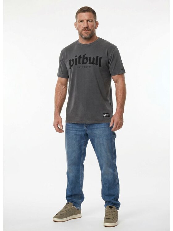 PITBULL PITBULL T-Shirt O'SIDE SKULL Szary Regular Fit