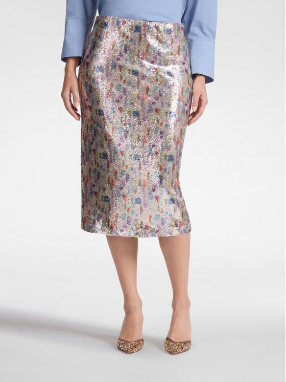 Elena Mirò Elena Mirò Spódnica midi 1064P000087N001 Szary Regular Fit