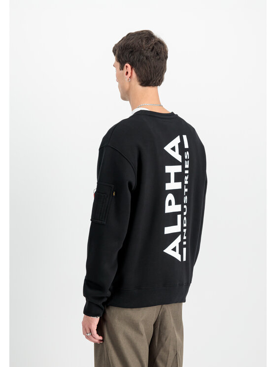 Alpha Industries Alpha Industries Mikina Backprint Sweatshirt Čierna Regular Fit