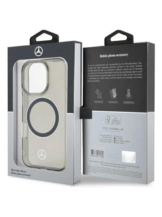 Mercedes-Benz Mercedes-Benz Etui na telefon Silver Ring MagSafe Czarny