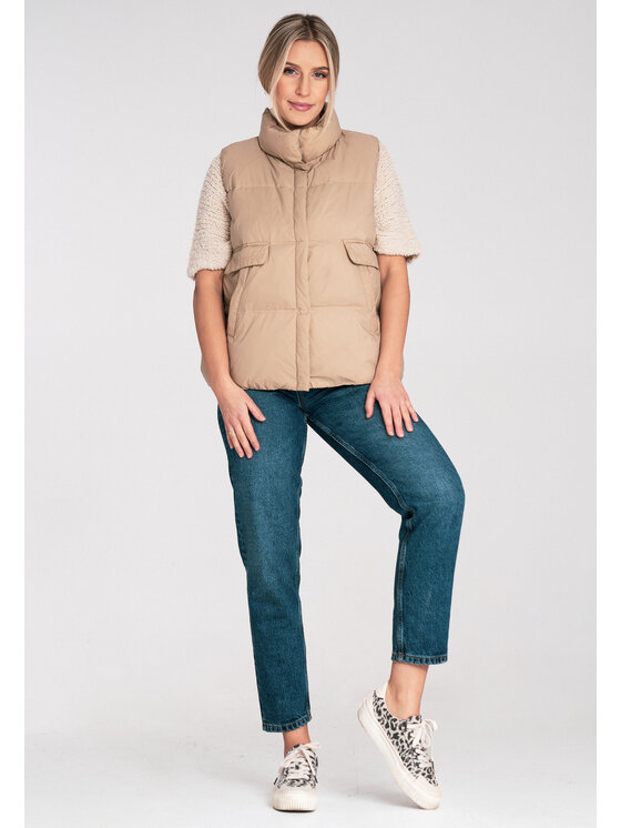 FIGL FIGL Kamizelka M1115 Beżowy Regular Fit