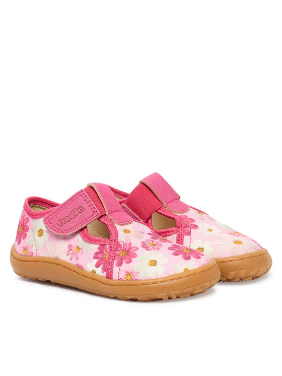 Froddo Froddo Bačkory Barefoot Canvas T-Bar G1700439-4 M Růžová