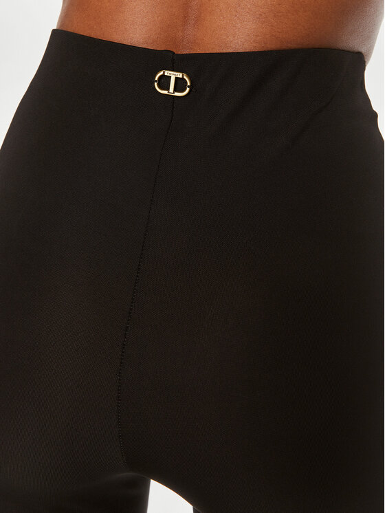 TWINSET TWINSET Kalhoty z materiálu 241TT209A Černá Slim Fit
